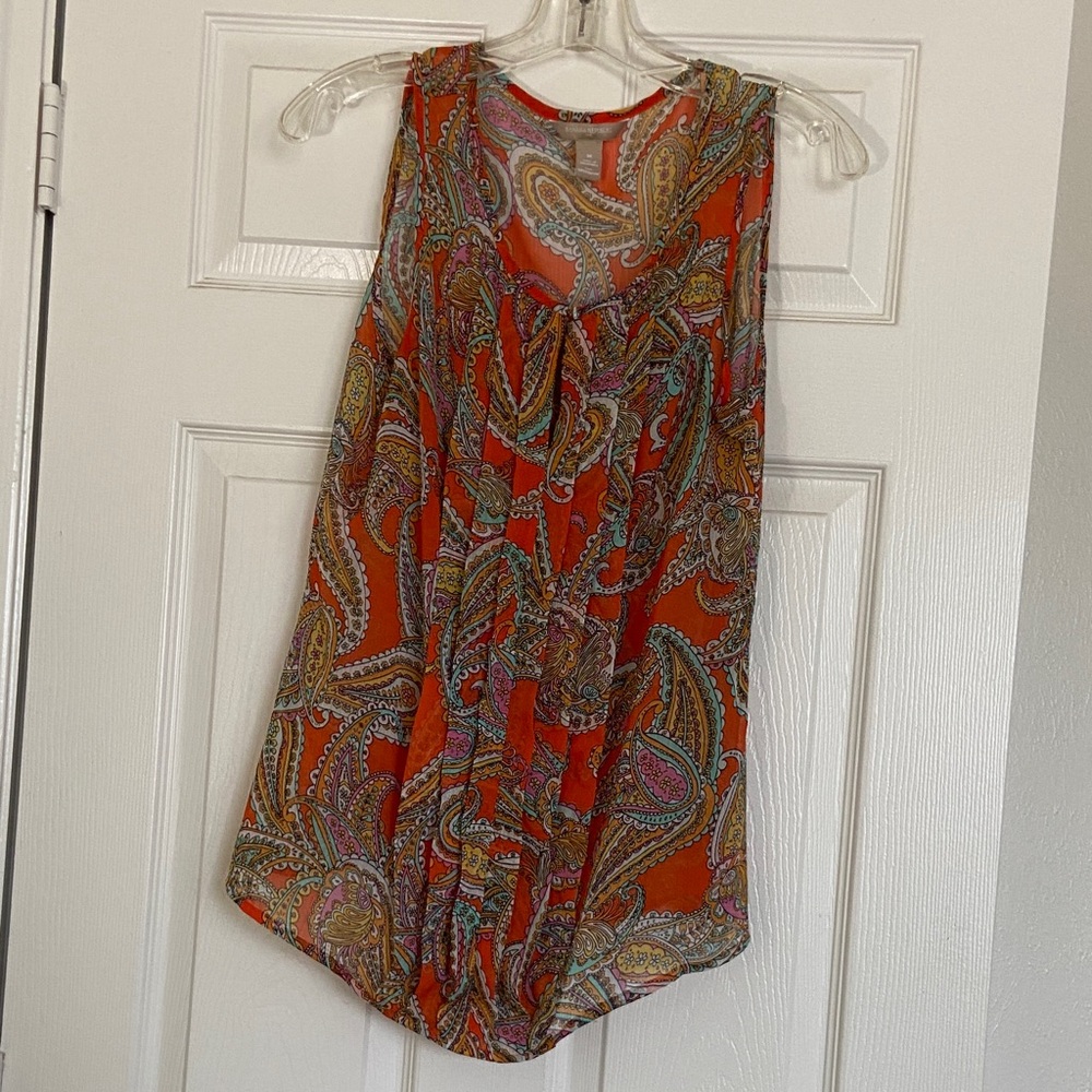 Banana Republic Orange Paisley Blouse